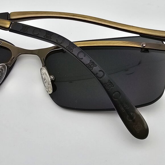 Celine SC1007 Col. S29 Brushed Bronze Frame Grey Lens Rimless Sunglasses Italy - Picture 11 of 16
